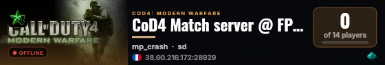 CoD4 Match server @ FPSChallenge.eu live status badge