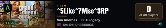 ^5Like^7Wise^3RP live status badge