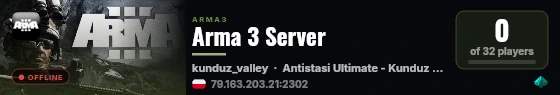 Arma 3 Server live status badge