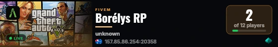 Borély's RP live status badge