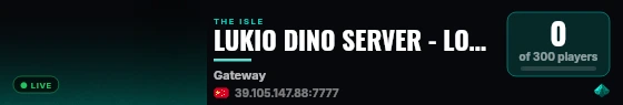 LUKIO DINO SERVER - LOW RULES - GROWTH x3 live status badge