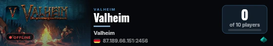 Valheim live status badge