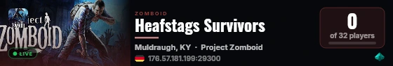 Heafstags Survivors live status badge