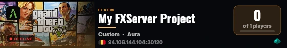 My FXServer Project live status badge