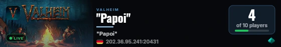 "Papoi" live status badge