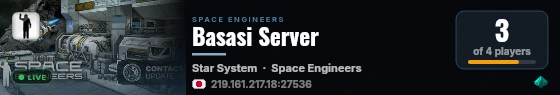 Basasi Server live status badge