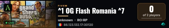 ^1 OG Flash Romania ^7 live status badge