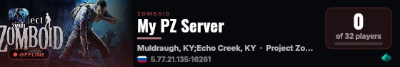 My PZ Server live status badge