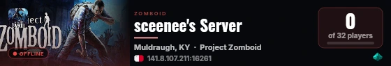 sceenee's Server live status badge