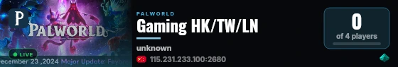 Gaming HK/TW/LN live status badge