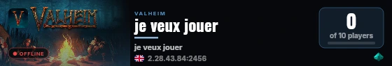 je veux jouer live status badge