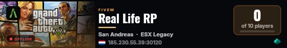 Real Life RP live status badge