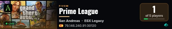 Prime League live status badge