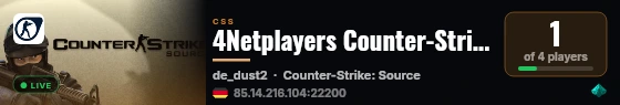 4Netplayers Counter-Strike: Source Server live status badge