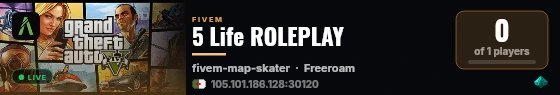 5 Life ROLEPLAY   live status badge
