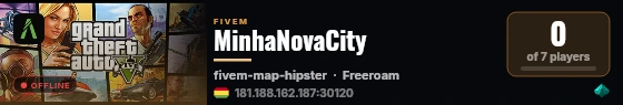 MinhaNovaCity live status badge