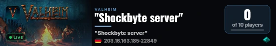 "Shockbyte server" live status badge