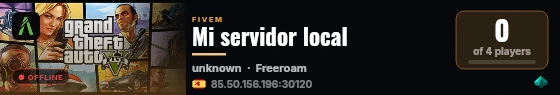 Mi servidor local live status badge