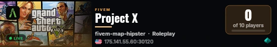 Project X live status badge