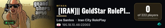  [IRAN]|| GoldStar RolePlay | RolePlay MTA Server || IRAN || live status badge