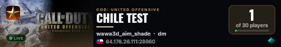 CHILE TEST live status badge