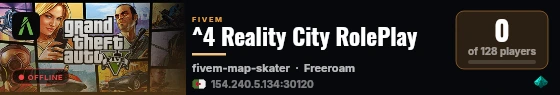 ^4 Reality City RolePlay live status badge