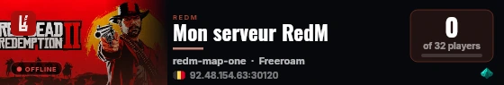 Mon serveur RedM live status badge