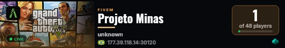Projeto Minas live status badge
