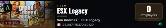 ESX Legacy live status badge