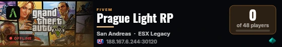 Prague light RP live status badge