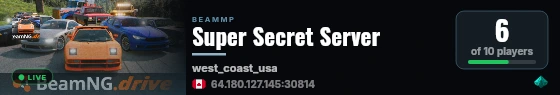 Super Secret Server live status badge