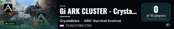 Gi ARK CLUSTER - Crystal Isles - (v361.7) live status badge
