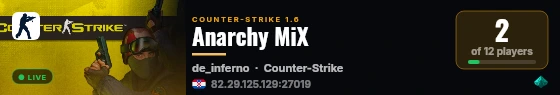 Anarchy MiX live status badge