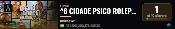 ^6 CIDADE PSICO ROLEPLAY RIO DE JANEIRO RP INAUGUROU HOJE🌈 live status badge