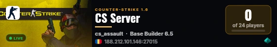 CS Server live status badge