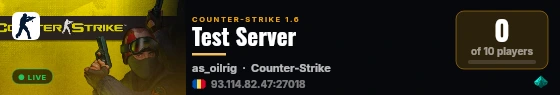 Test Server live status badge