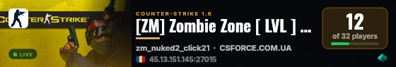 [ZM] Zombie Zone [ LVL ] [BACKUP] live status badge