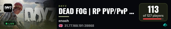 DEAD FOG | RP PVP/PvP discord.gg/deadfog 1pp live status badge