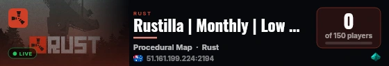 Rustilla | Monthly | Low Decay | AU live status badge