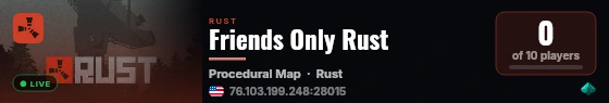 Friends Only Rust live status badge
