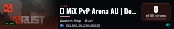 ★ MiX PvP Arena AU | Domination · Kits · 12h Wipe | Melbour live status badge
