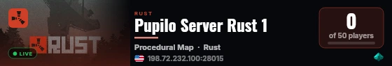 Pupilo Server Rust 1 live status badge
