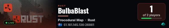 BulbaBlast live status badge
