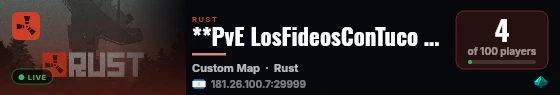 **PvE LosFideosConTuco PvE** live status badge