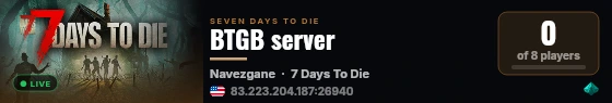 BTGB server live status badge