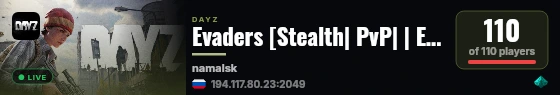 Evaders [Stealth| PvP| | Escape| Survival] live status badge