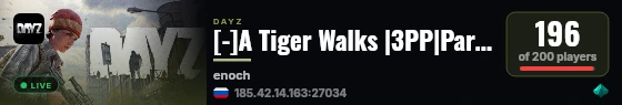 [-]A Tiger Walks |3PP|Party|Loot+|Guns+|Map live status badge