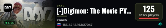 [-]Digimon: The Movie PVP 12 MAN MAX|X15LOOT|TRADER|BOATS|HELIS|EVENTS live status badge