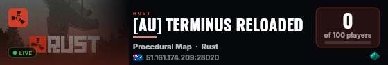 [AU] TERMINUS RELOADED live status badge
