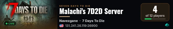 Malachi's 7D2D Server live status badge